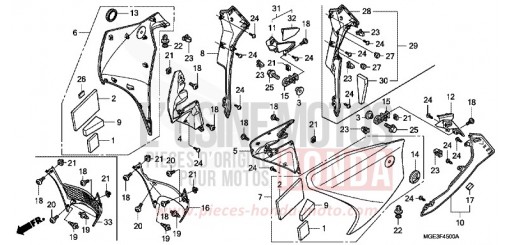 CARENAGE MILIEU VFR1200FDA de 2010